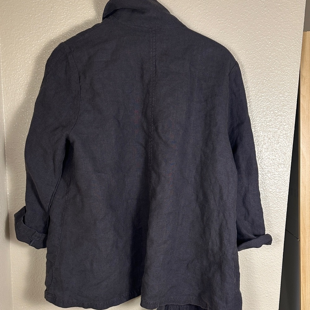 Eileen Fisher charcoal linen Blazer with Single Button medium - Picture 6 of 8